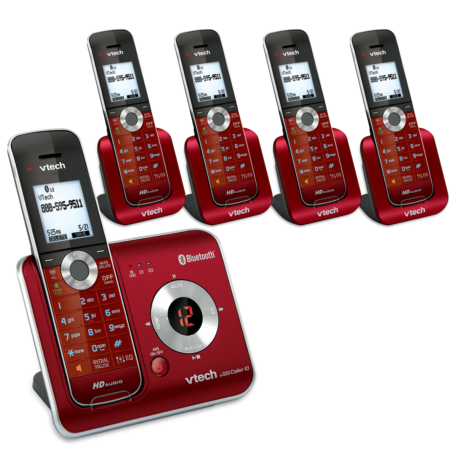 5 Handset Connect to Cell™ Answering System with Caller ID/Call Waiting - view 2